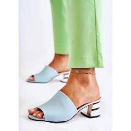 PA2 Naisten nahkaiset tossut kantapäässä Blue Perry sininen 2