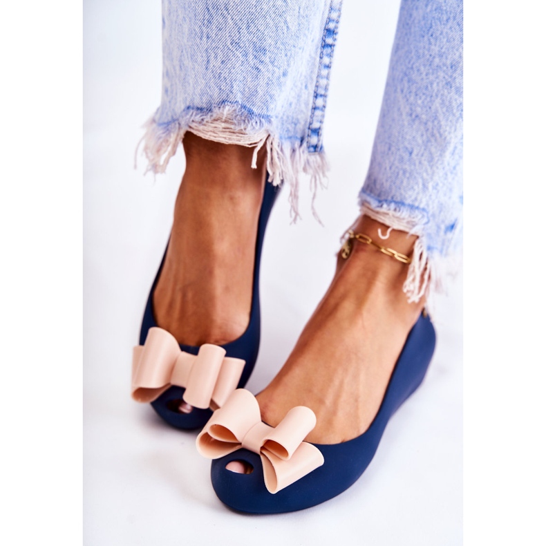 PH1 Naisten kumiballerinat, joissa on keula laivastonsininen kukka 1