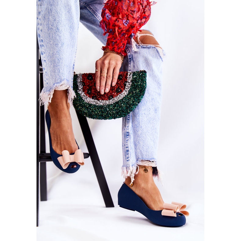 PH1 Naisten kumiballerinat, joissa on keula laivastonsininen kukka 2