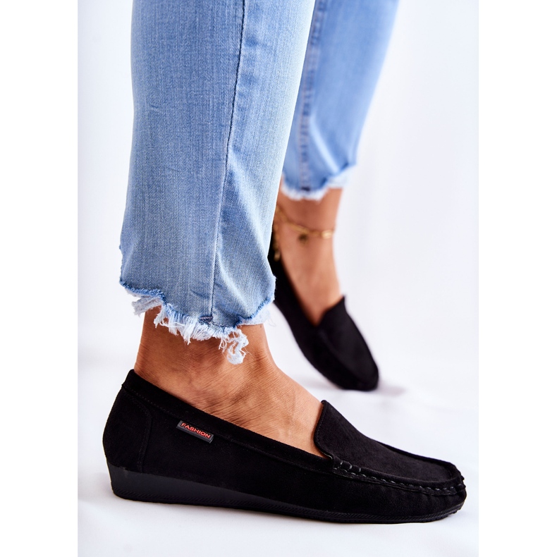 PH1 Naisten mokkanahka, musta Wedge Loafers La Cava 1