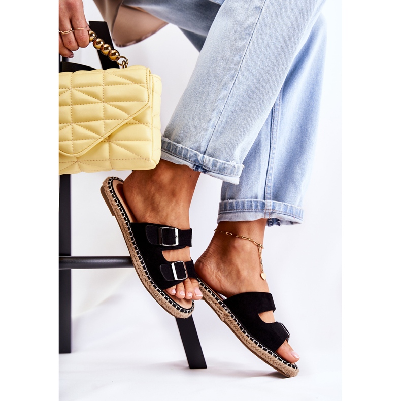 PG1 Klassiset mokkanahkaiset naisten tossut, musta Casilda 2