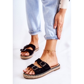 PG1 Klassiset mokkanahkaiset naisten tossut, musta Casilda 1