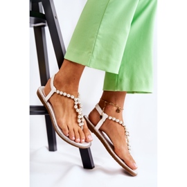 PG1 Muodikkaat sandaalit Varvastossut helmillä White Isalia valkoinen 1