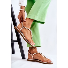 PG1 Muodikkaat sandaalit Varvastossut helmillä Rose Gold Isalia vaaleanpunainen kultainen 1