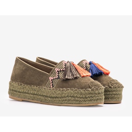 Vihreät espadrillit Pisquid-alustalla khaki 1