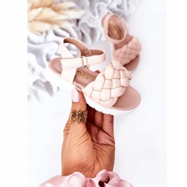 Tyttöjen sandaalit vaaleanpunaisella punoksella vaaleanpunainen 5