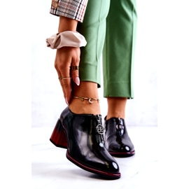 S.Barski Lakatut muodikkaat kengät mustalla ja punaisella Lorena-pylväällä punainen 1