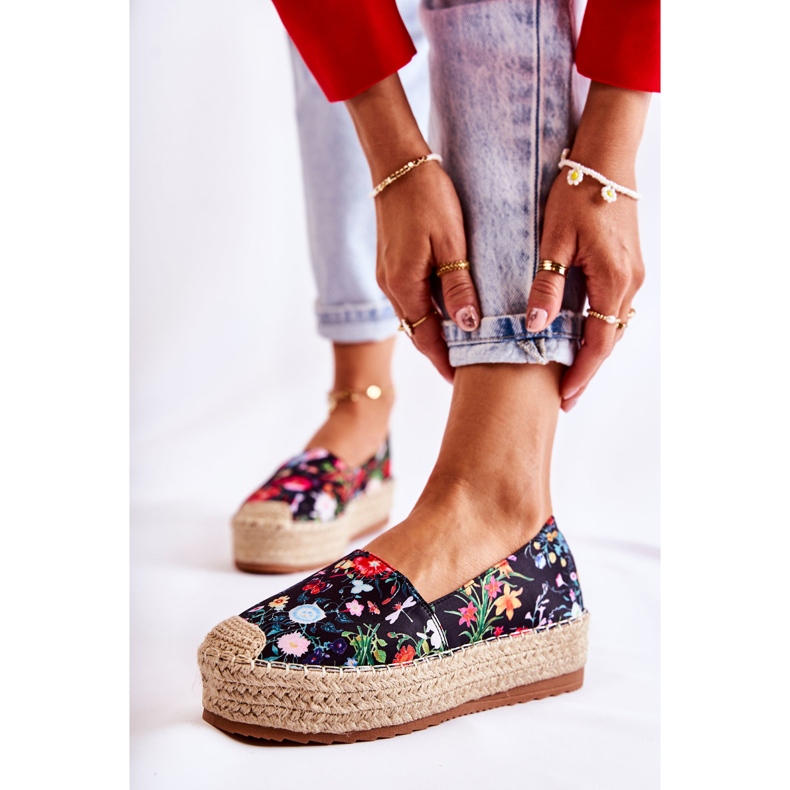 FS3 Muodikkaat Slip-On Espadrillit mustissa Morice-kukissa musta monivärinen 1