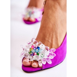 PA2 Muodikkaat mokkanahkapumput -sandaalit, joissa on fuksiamerissikoristelu vaaleanpunainen 2