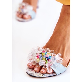 PA2 Nahkasandaalit baarissa, jossa on sinisiä Velinda-kristalleja sininen 2