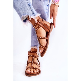 PG1 Naisten sandaalit nappeilla Ruskea Cavos 2