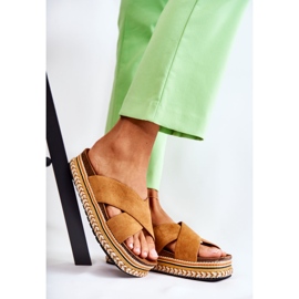 PG1 Naisten mokkanahkaiset tossut Camel Jossie -tasolla ruskea 1