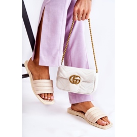 PG1 Naisten nahkaiset tossut, joissa tikkaus beige Raula 2