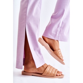 PG1 Naisten nahkaiset tossut, joissa tikkaus tumma beige Raula 2