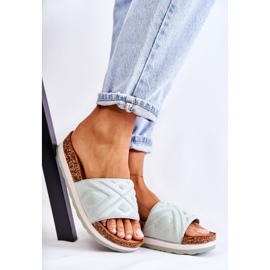 PG1 Naisten mokkanahkaiset tossut massiivisella vihreällä Heritta-tasolla 1