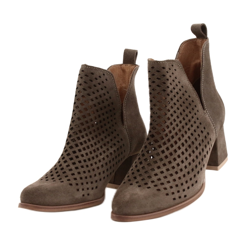 Suede Openwork Boots Lewski Shoes 3165 maaveluuri ruskea 4
