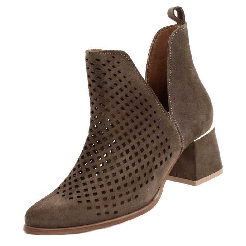 Suede Openwork Boots Lewski Shoes 3165 maaveluuri ruskea 5
