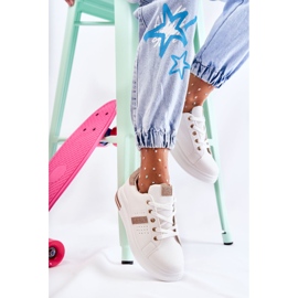 FK2 Naisten urheilukengät, sidottu valkoinen Otylia kultainen 2