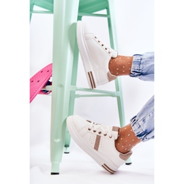 FK2 Naisten urheilukengät, sidottu valkoinen Otylia kultainen 1