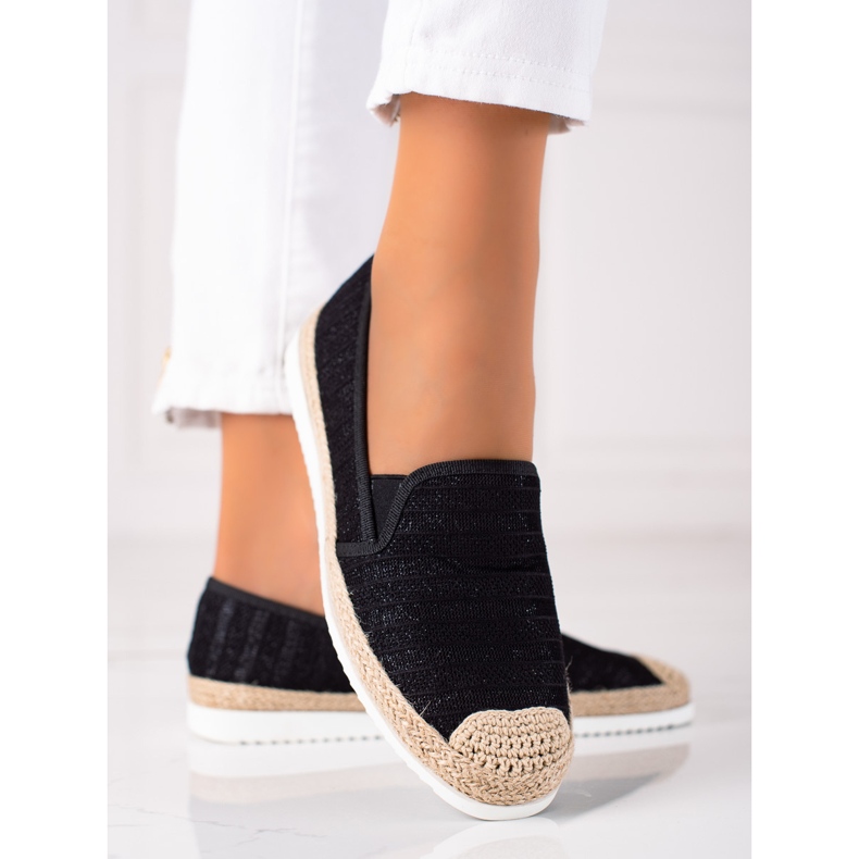 SHELOVET Slip-on espadrillit musta 2