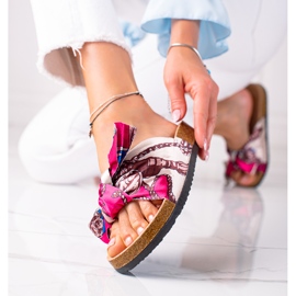 SHELOVET Vaaleanpunaiset tossut rusetilla vaaleanpunainen 1