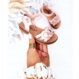 Tyttöjen sandaalit käärmekuviolla vaaleanpunainen 2