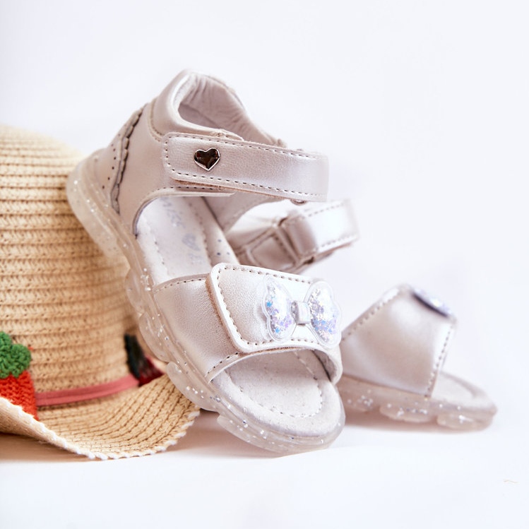 PE1 Mukavat lasten sandaalit hopeisella cayo-koristeella vaaleanpunainen 1
