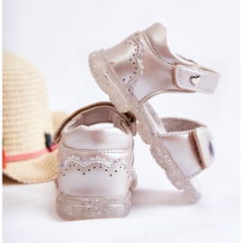PE1 Mukavat lasten sandaalit hopeisella cayo-koristeella vaaleanpunainen 2