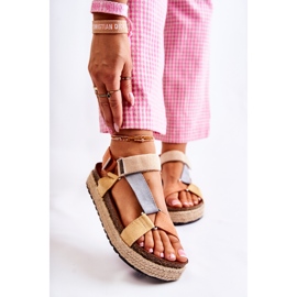 FB1 Naisten sandaalit kesälle beige-keltainen Galia ruskea oranssi 1