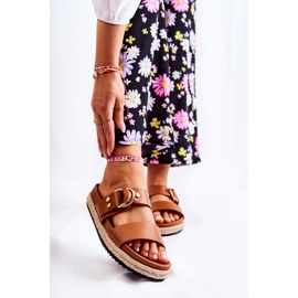 FB1 Muodikkaat naisten beigenväriset Penelope-tossut ruskea 1