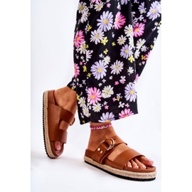 FB1 Muodikkaat naisten beigenväriset Penelope-tossut ruskea 2