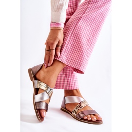 PE1 Nahkasandaalit uurretulla Golden Apulialla hopea kultainen 2