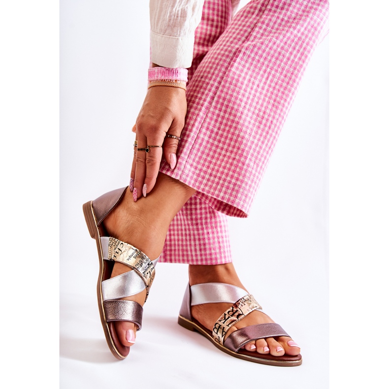 PE1 Nahkasandaalit uurretulla Golden Apulialla hopea kultainen 2