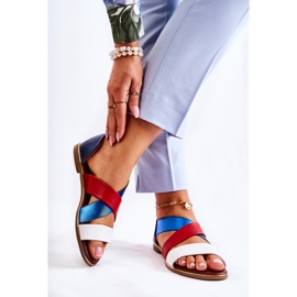 PE1 Nahkasandaalit uurretulla Apulian sinisellä valkoinen punainen laivastonsininen sininen 2