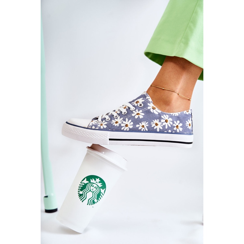 PS1 Naisten matalat tennarit, joissa on Blue Janey -kukkia sininen 1