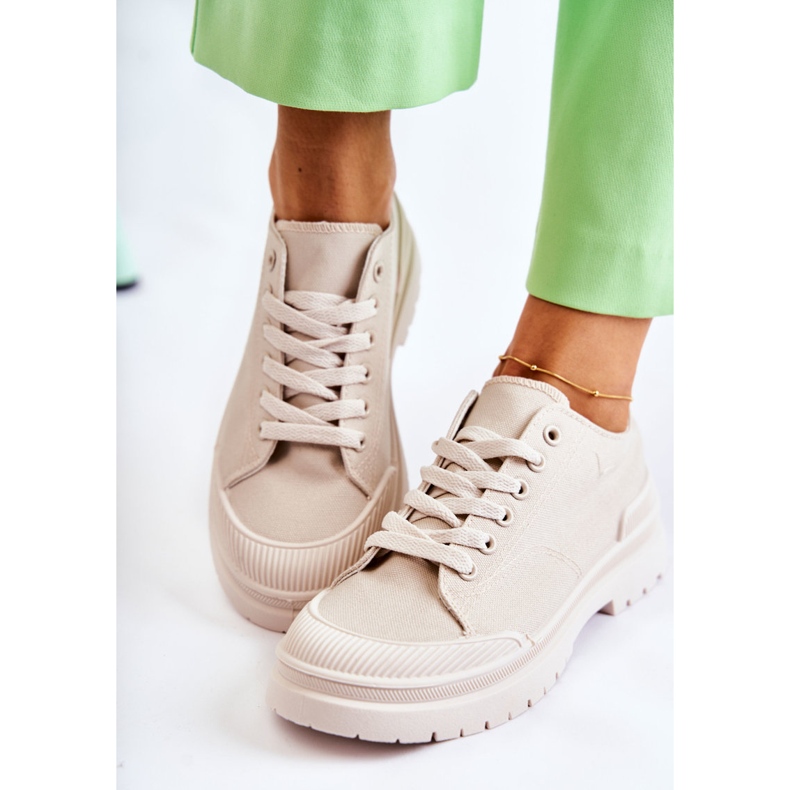 PS1 Naisten kankaiset tennarit, vaalea beige Parossa 2