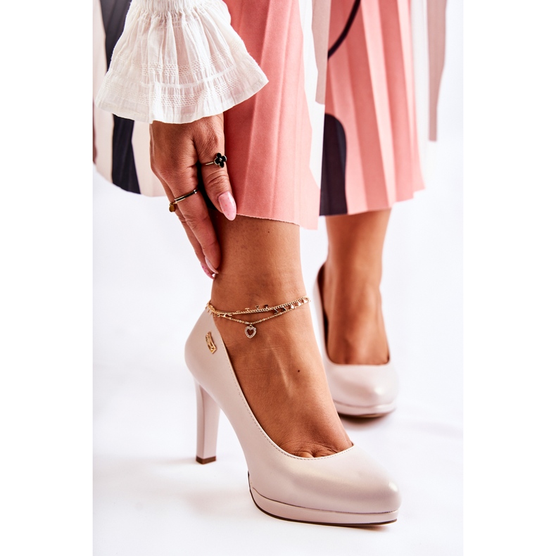 Sergio Leone Naisten klassiset alustapumput, Pearl beige 2