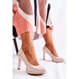 Sergio Leone Naisten klassiset alustapumput, Pearl beige 1