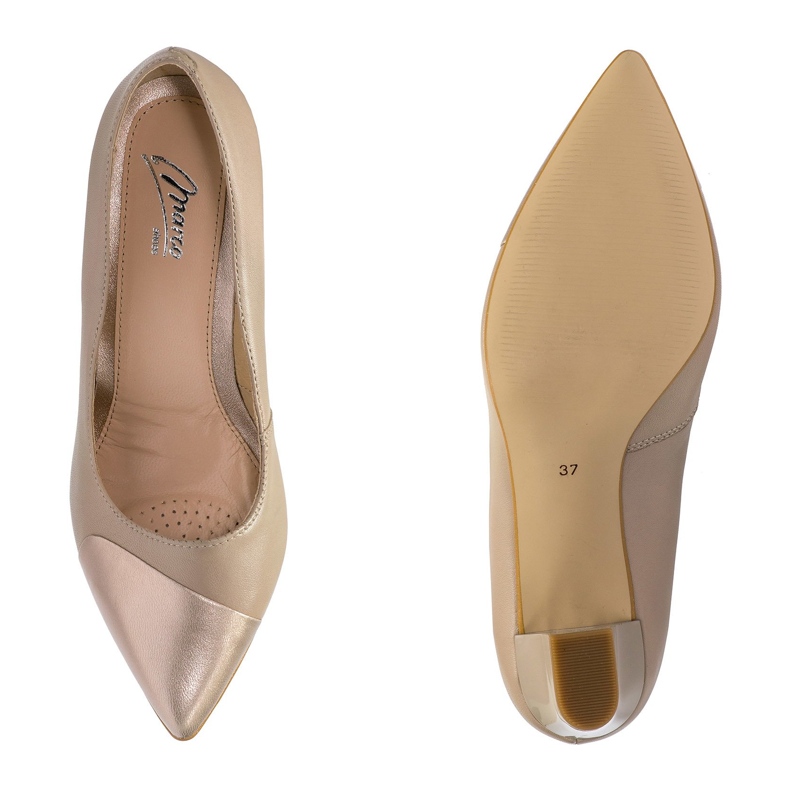 Marco Shoes Beige 1180P -pumput, joissa platina -kärki 1