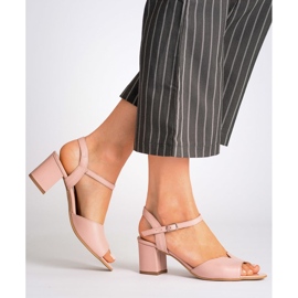 Marco Shoes Vaaleanpunaiset sandaalit 0624P mielenkiintoista nahkaa vaaleanpunainen 1