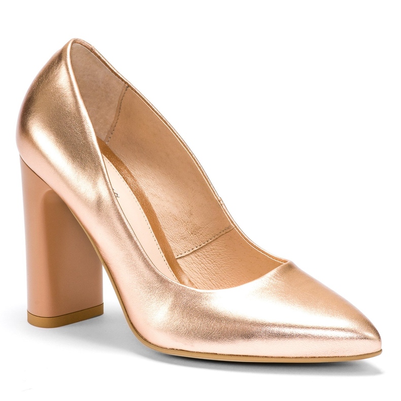 Marco Shoes Tyylikäs metallinen nahkainen sukkula korkeammalla kantapäällä monivärinen oranssi 2