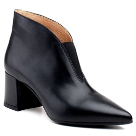 Marco Shoes 1460B ohuet mustat nahkaiset nilkkurit, joissa kumipäällinen 1