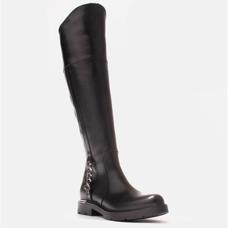 Marco Shoes Korkeat saappaat kumilla ja ketjulla musta 1