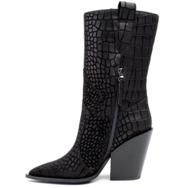 Marco Shoes Marco -saappaat 1408K cowboy -saappaat, joissa on eläinkuvio musta 1