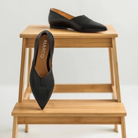 Marco Shoes Naisten mustat Marco 1285P ballerinat leikkauksella 2