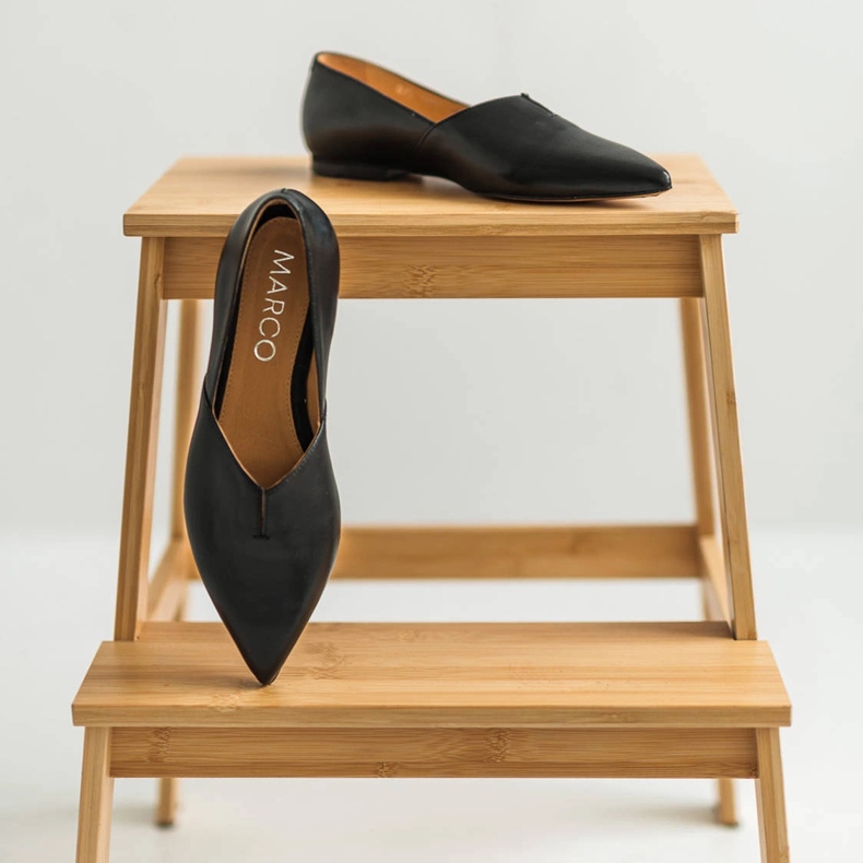 Marco Shoes Naisten mustat Marco 1285P ballerinat leikkauksella 2