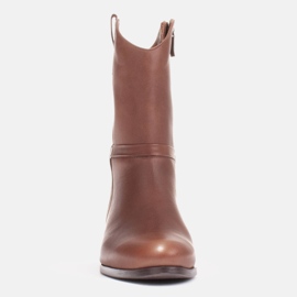 Marco Shoes Matalakorkoiset Marco -saappaat, jotka on valmistettu herkästä luonnollisesta nahasta ruskea 1