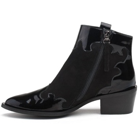 Marco Shoes Mustat saappaat, jotka on valmistettu luonnollisesta mokkasta ja johon on lisätty lakkaa 2