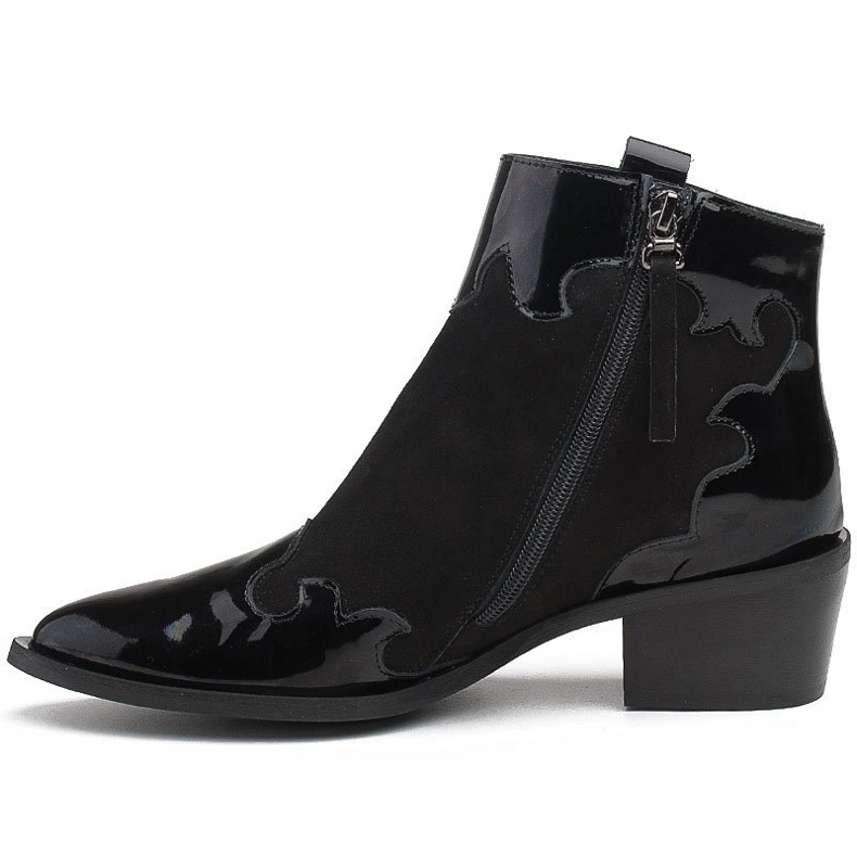 Marco Shoes Mustat saappaat, jotka on valmistettu luonnollisesta mokkasta ja johon on lisätty lakkaa 2