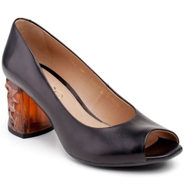 Marco Shoes Mustat sandaalit 1519P 3D -keltaisella kantapäällä 1